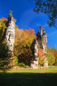 Natural Chimneys in bright colors.portrait-visit-staunton-va