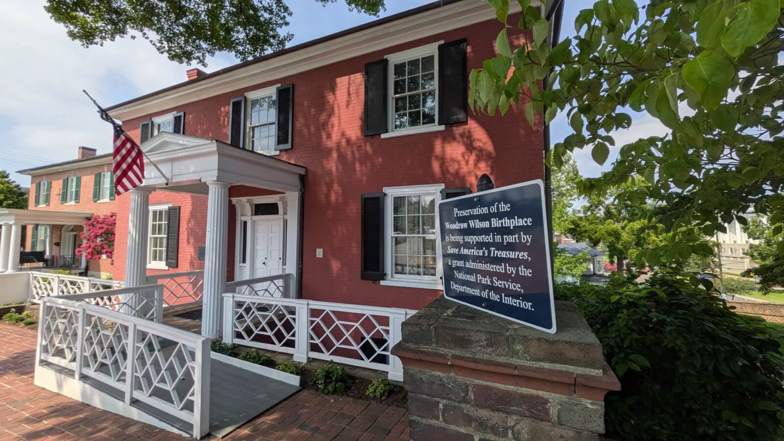 red brick birthplace home of Woodrow Wilson