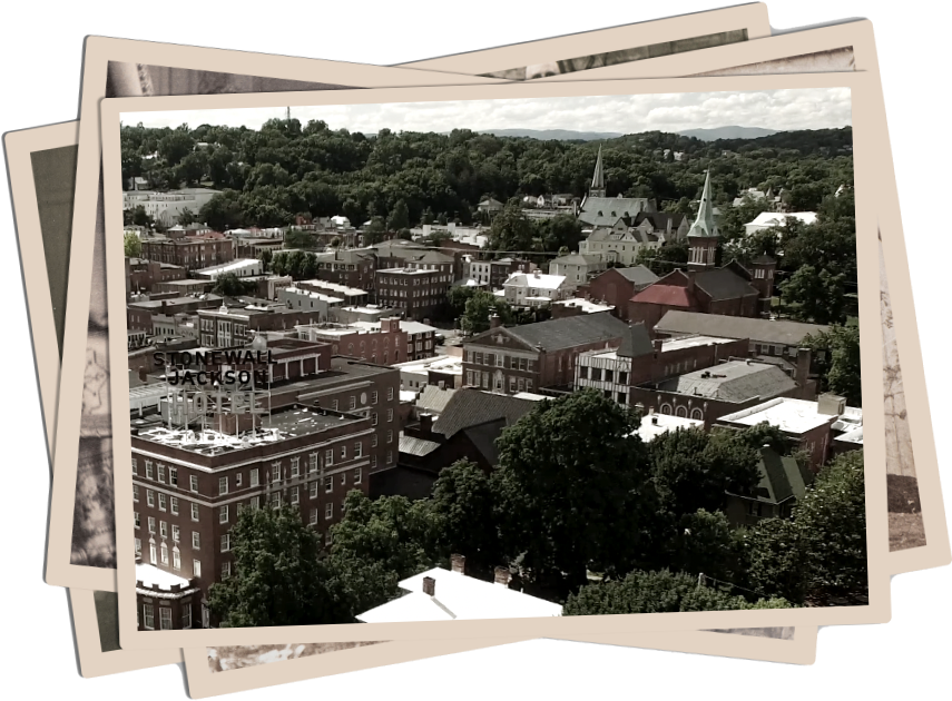 An aerial view of Staunton Virginia.