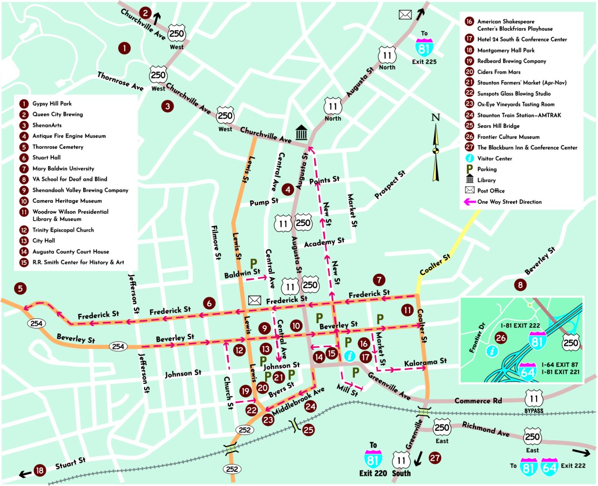 Detailed Maps Navigate Your Trip In Staunton Visit Staunton