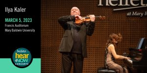 Ilya Kaler on stage playing a violin at Mary Baldwin University near Staunton VA