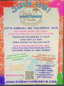 Ride with Pride 5k on April 20 2024-visit-staunton-va