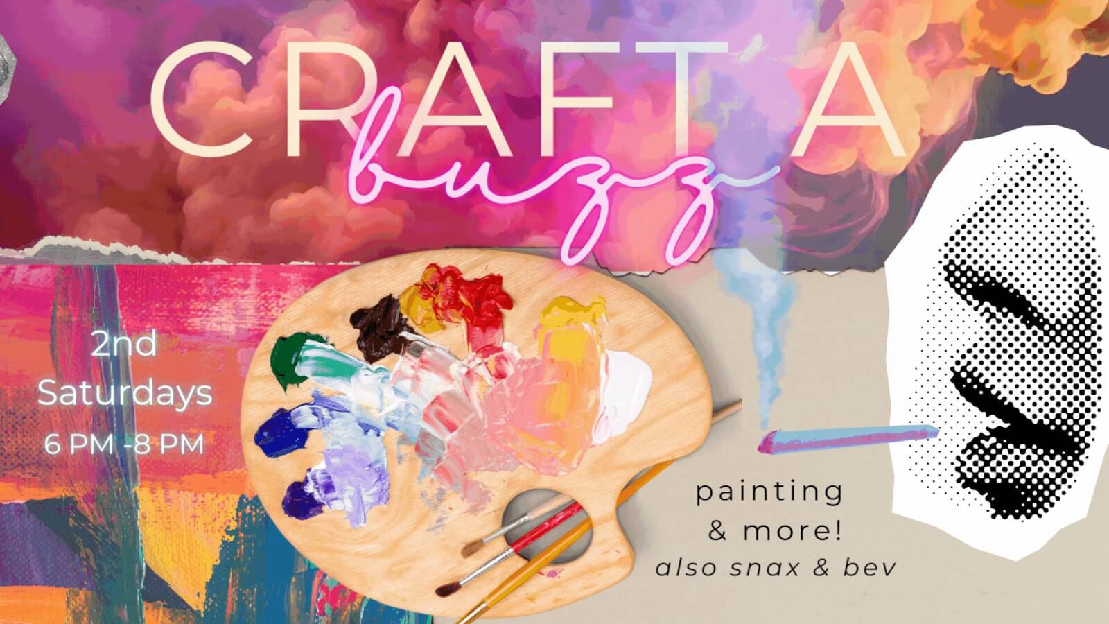 An array of colorful art supplies, including paints and pencils, inspiring creativity and the joy of crafting at Craft-A-Buzz