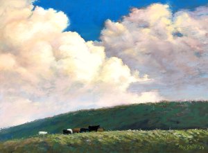Small Herd on a Hill Mae Stoll pastel-visit-staunton-va