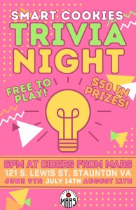 A lively trivia night at Ciders From Mars, featuring smart cookies and fun questions for all participants