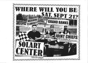 An eye-catching advertisement for music at the solar center, promoting solar energy benefits and sustainable living.