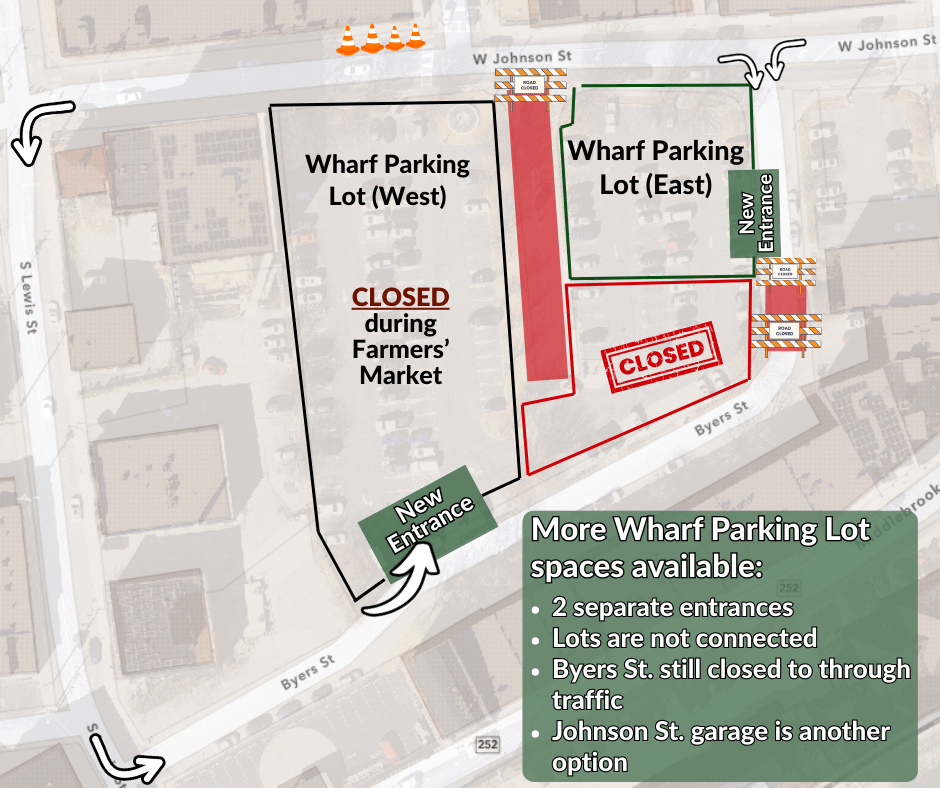 Wharf Parking Lot Partially Reopens 3-Visit-Staunton-Va