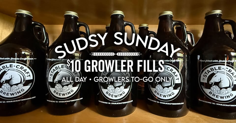 Event 35011 sudsy sundays 10 growler fills 1-visit-staunton-va