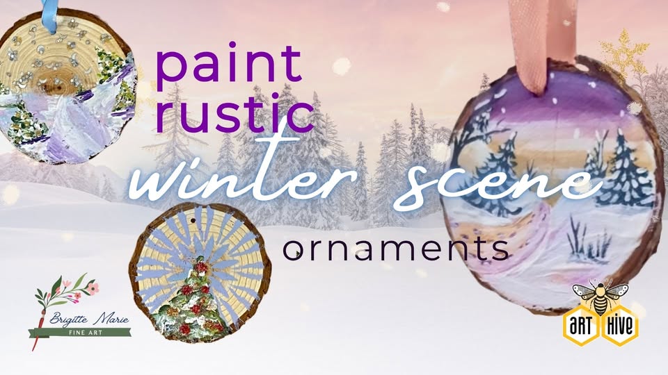 event 37940 paint rustic winter ornaments with artist brigitte marie-visit-staunton-va