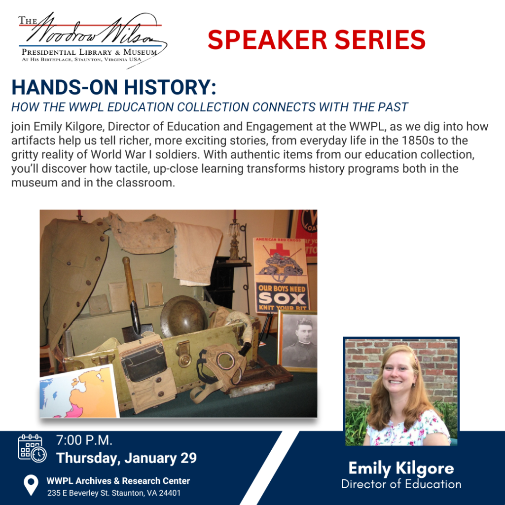 Event 42426 speaker series hands on history how the wwpl education collection connects with the past-visit-staunton-va