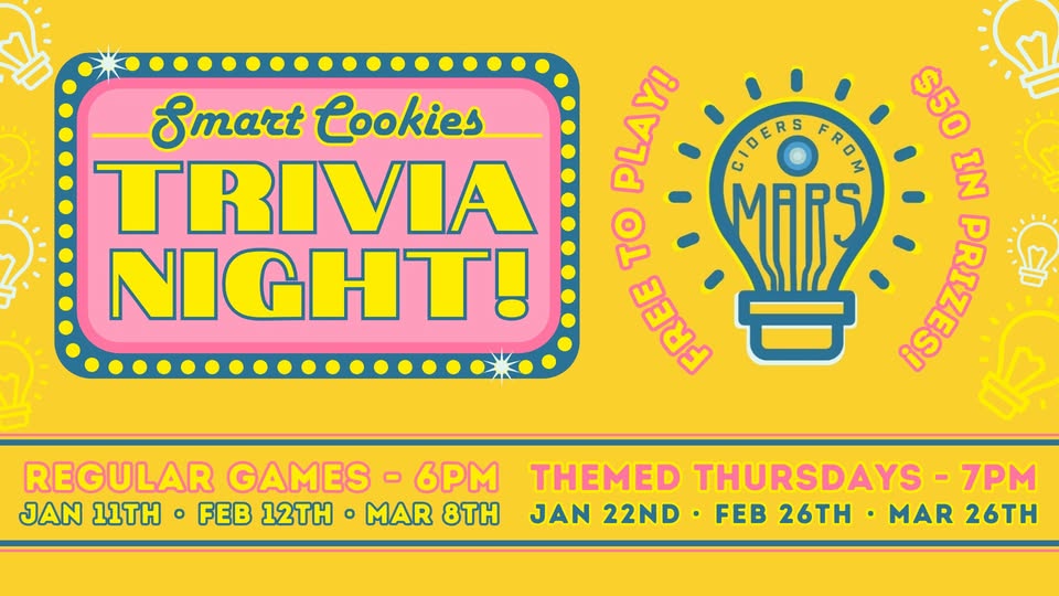 Event 43172 smart cookies trivia at ciders from mars-visit-staunton-va