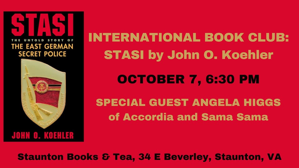 event 63834 international book club stasi by john o koehler-visit-staunton-va