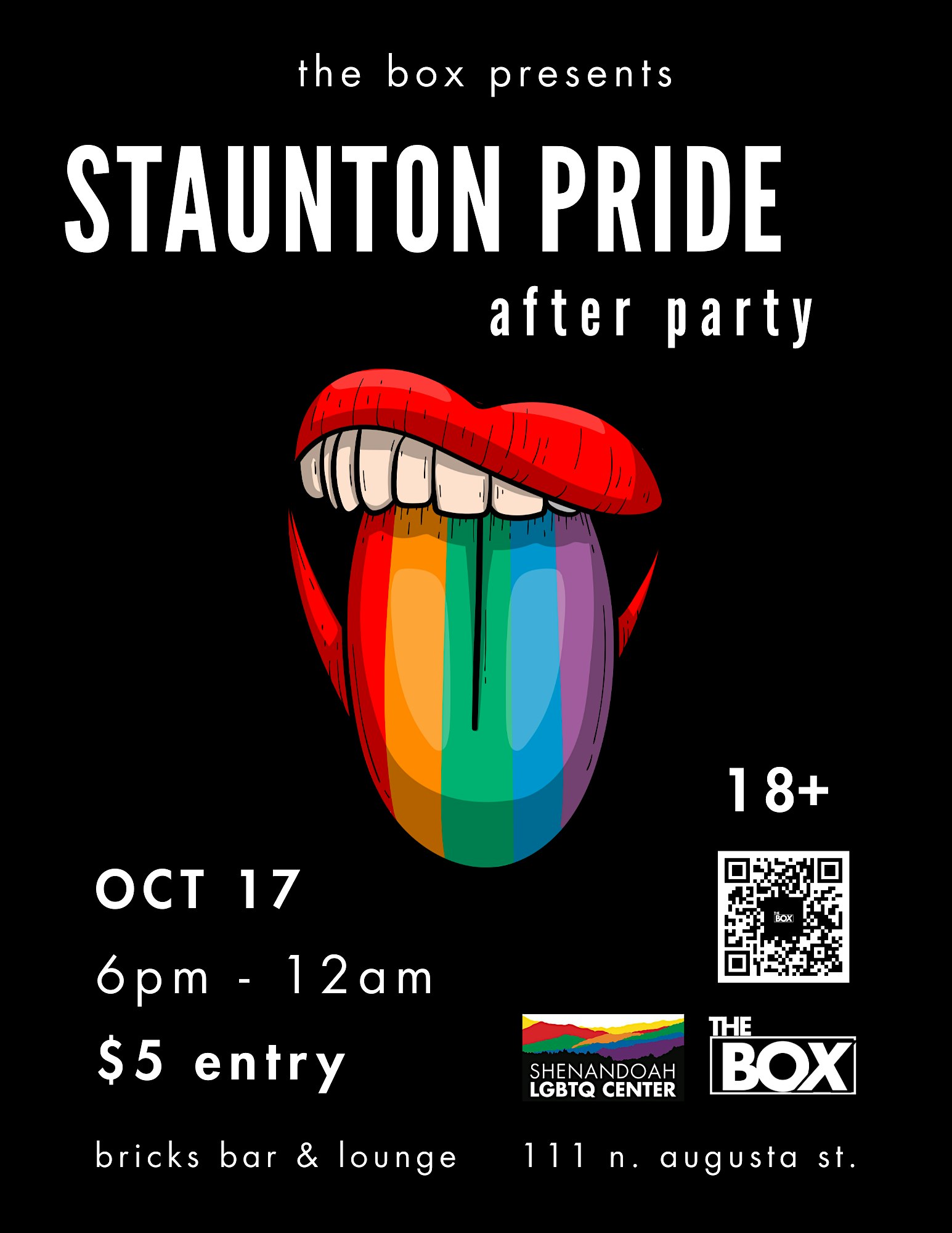 THE BOX PRESENTS: STAUNTON PRIDE AFTER PARTY