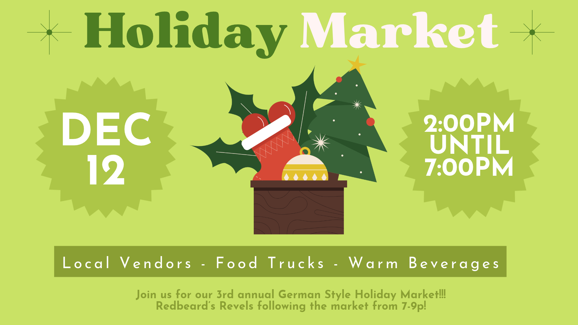 Redbeard’s 3rd Annual German style Holiday Market